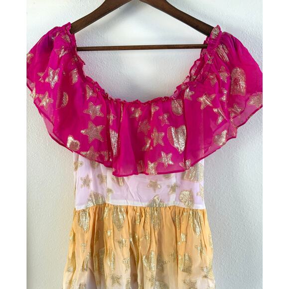 LoveShackFancy NWT Vynne Surfer Fuschia Light Ombré Maxi Tiered Dress size XS 0 - Picture 5 of 16